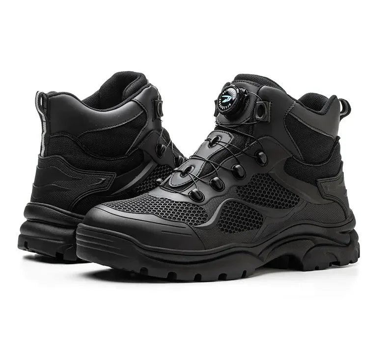 Rotary Buckle Work Boots Safety Steel Toe Shoes Men Breathable Safety Shoes Brand Indestructible Shoes Puncture-Proof work Shoes