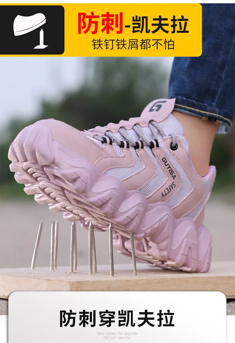 New work shoes for all seasons, lightweight, anti smashing, anti stab, anti slip, construction site safety protection shoes
