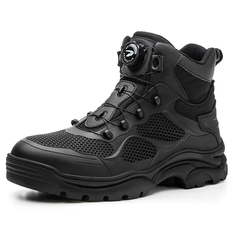 Rotary Buckle Work Boots Safety Steel Toe Shoes Men Breathable Safety Shoes Brand Indestructible Shoes Puncture-Proof work Shoes