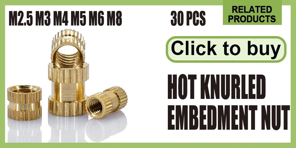 M2 M2.5 M3 M4 M5 M6 Heat Brass Insert Nut Metric Threaded Inserts Hot Melt Knurled Copper Nuts For 3D Printing Assortment Kit