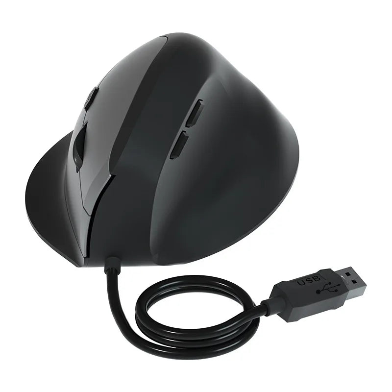 Wired Vertical Mouse Low Noise Button Ergonomics Design 3600 DPI Adjustable With Finger Support Mause Office Use Or Play Game