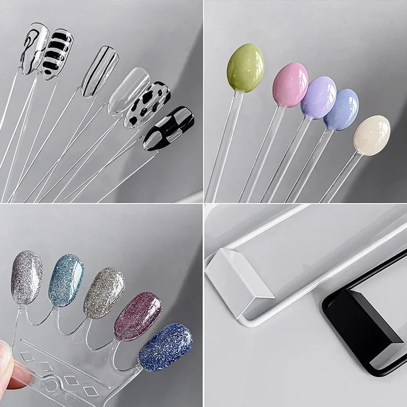 Nail Swatches Color Card Display Chart Gel Polish Template Nail Art Tips Sample Stand Nail Polish Practice Acrylic Palette
