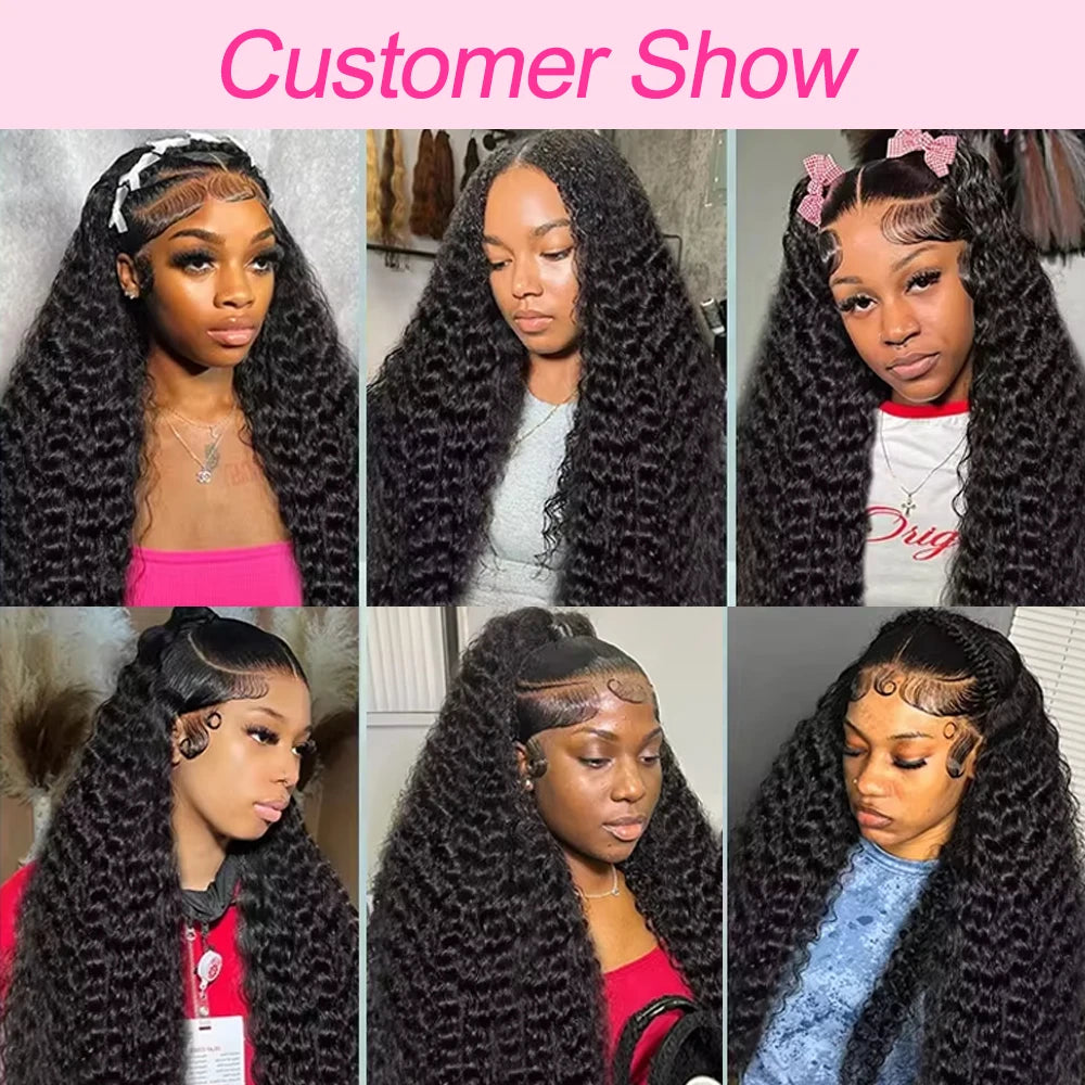 250% Density 360 HD Full Water Wave Lace Curly Human Hair Wigs 30 40 Inches Loose Deep Wave Lace Frontal Wig Brazilian For Women