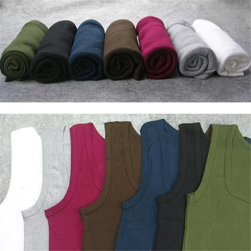 Male Clothes Tank Tops 100% Pure Cotton Sleeveless Fitness T-shirt