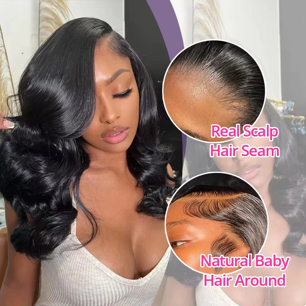 7x5 Glueless Human Hair Wigs Boby Wave Short Bob Wigs HD 13x4 Lace Frontal Human Hair Wig Ready To Wear No Shedding For Women