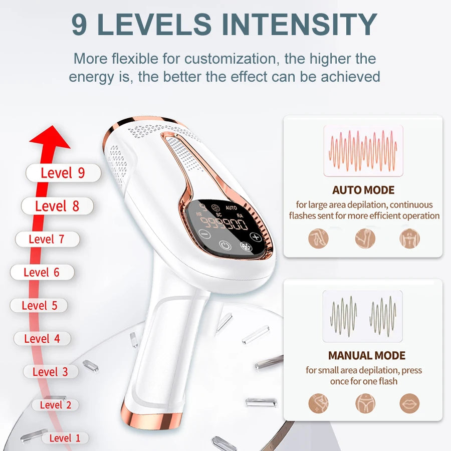 Upgraded Laser Hair Removal Cooling 3in1 At-Home Rejuvenation Acne Remove Painless Permanent Hair Remove for Women IPL Epilator