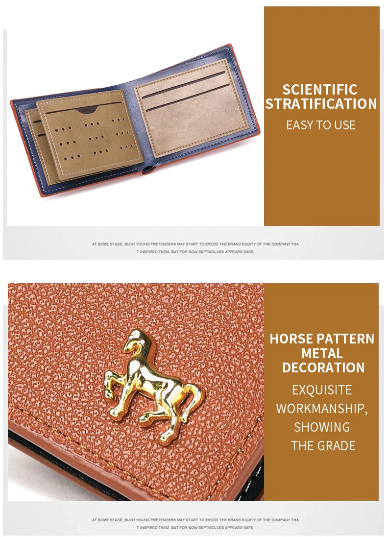 New Men's Horizontal Wallet Multi-Functional Business Zipper Coin For Men Wallet With Credit Card Holder