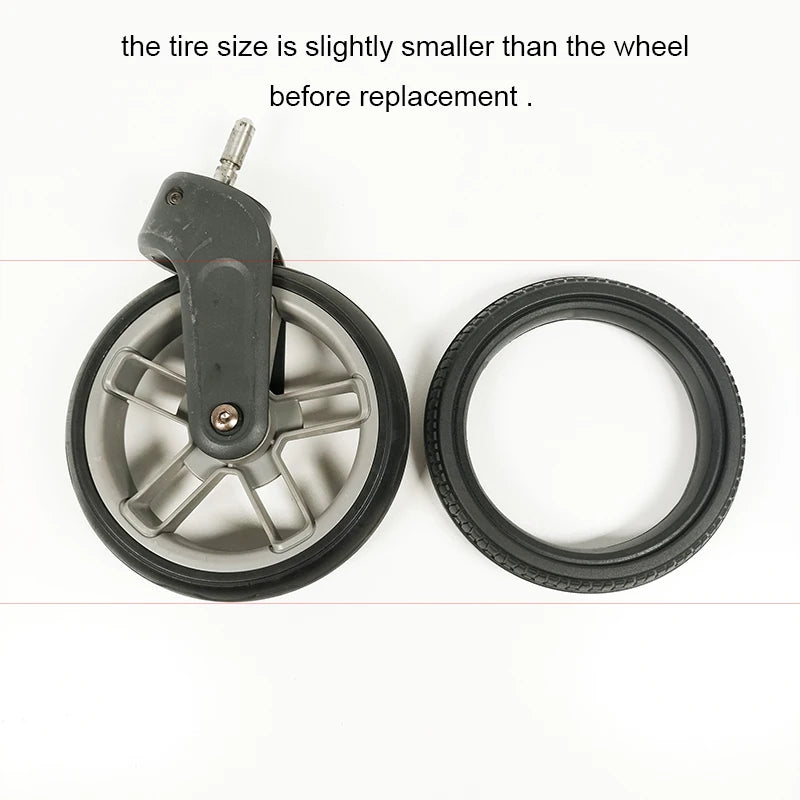 Stroller Wheel Tire For Uppababy Cruz V2 Pushchair Front Or Back Wheel PU Tubeless Tyre Cover Baby Buggy Replace Accessories