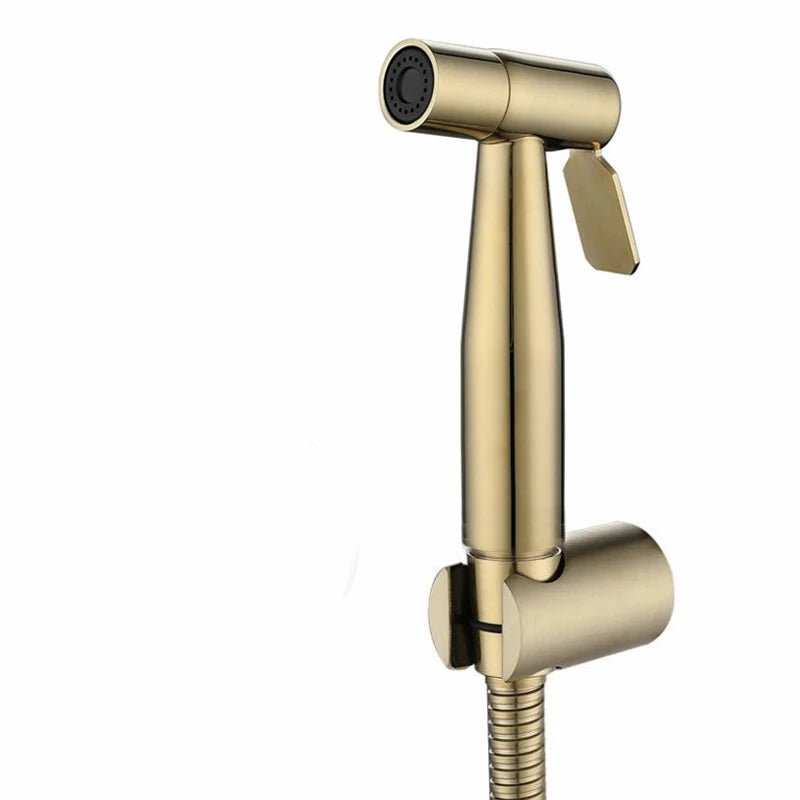 Hand Held Toilet Bidet Sprayer Brushed Gold Stainless Steel Bidet Jet Douche Kit Shattaf Faucet Toilet Washer Cleaning BG909