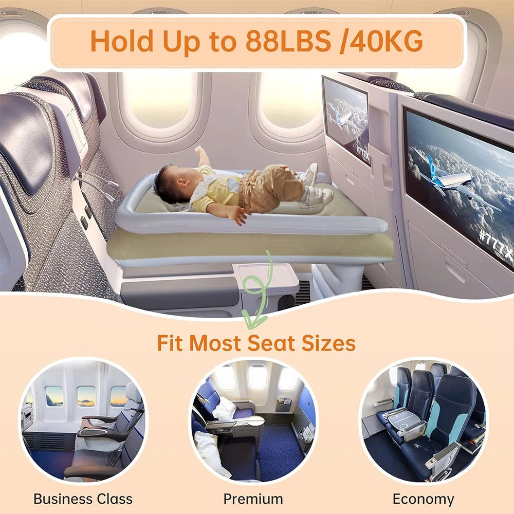 Infant inflatable sleep mattress, baby kids outdoor car plane train universal camping travel mattress pad