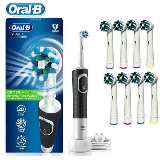 Oral B Vitality 100 Electric Rechargeable Toothbrush Cross Action Clean for Adults Timer Waterproof Tooth Brush