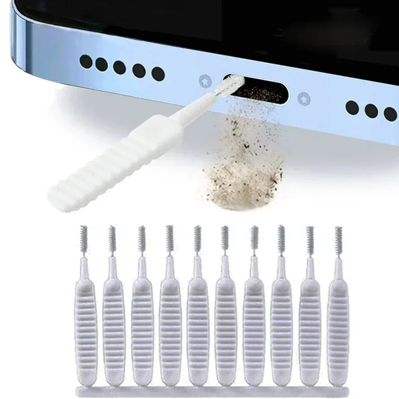 Earphone Accessories Charging Port Cleaning Brush 65mm Dust Hole Clean Mini Brush Bendable Mini Soft Round Brushes Cleaner Sets
