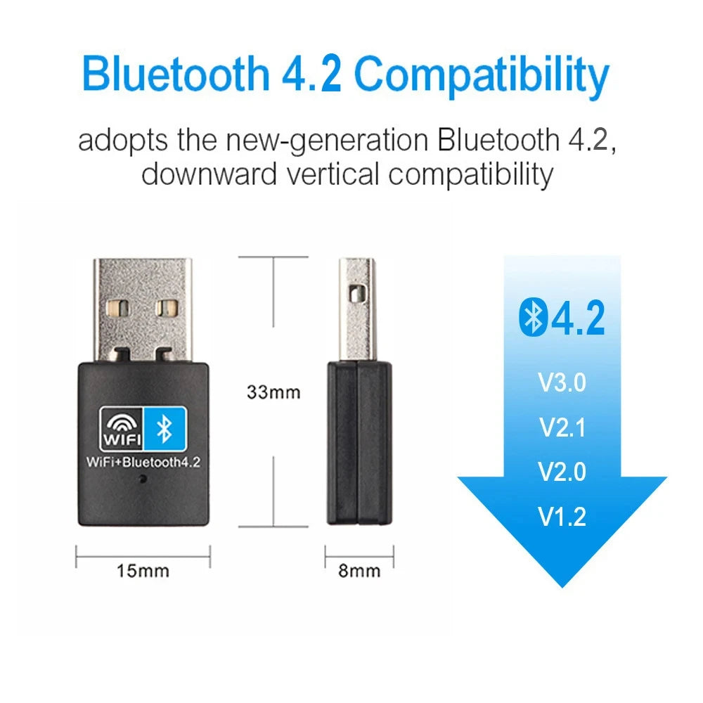 WIFI 6 AX900 4 Antennas USB WiFi BT 5.4 Adapter 2in1 Dongle Wireless Wlan External Network Card for Windows 10/11 Driver Free