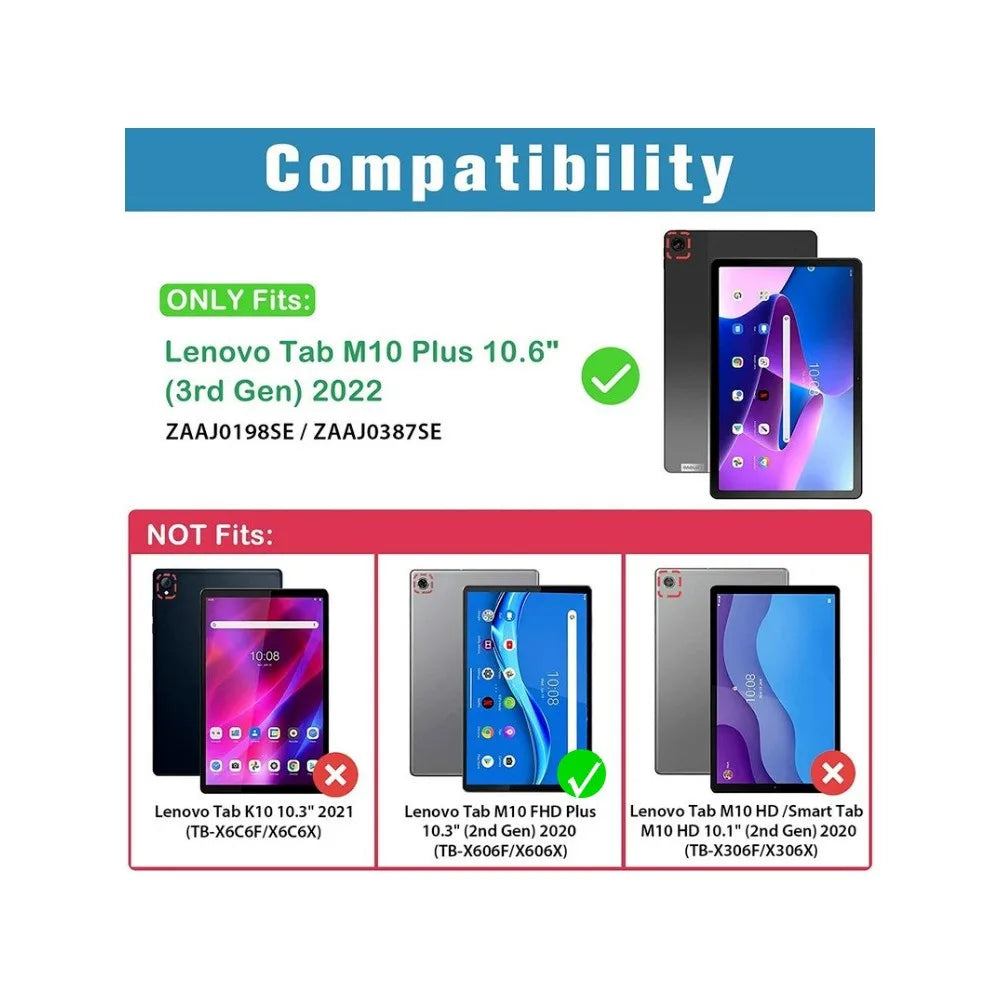 for Lenovo Tab M10 FHD Plus TB-X606F X606X 10.3" Leather Stand smart Cover M10 Plus 3rd Gen 10 6 Case TB-125FU Xiaoxin Pad 2022