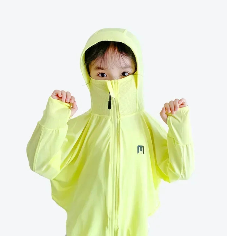 Children's Sun Protection Clothing Outdoor Ice Silk Sun Protection Jacket UV Resistant Summer Outdoor Play Sun Protection Jacket