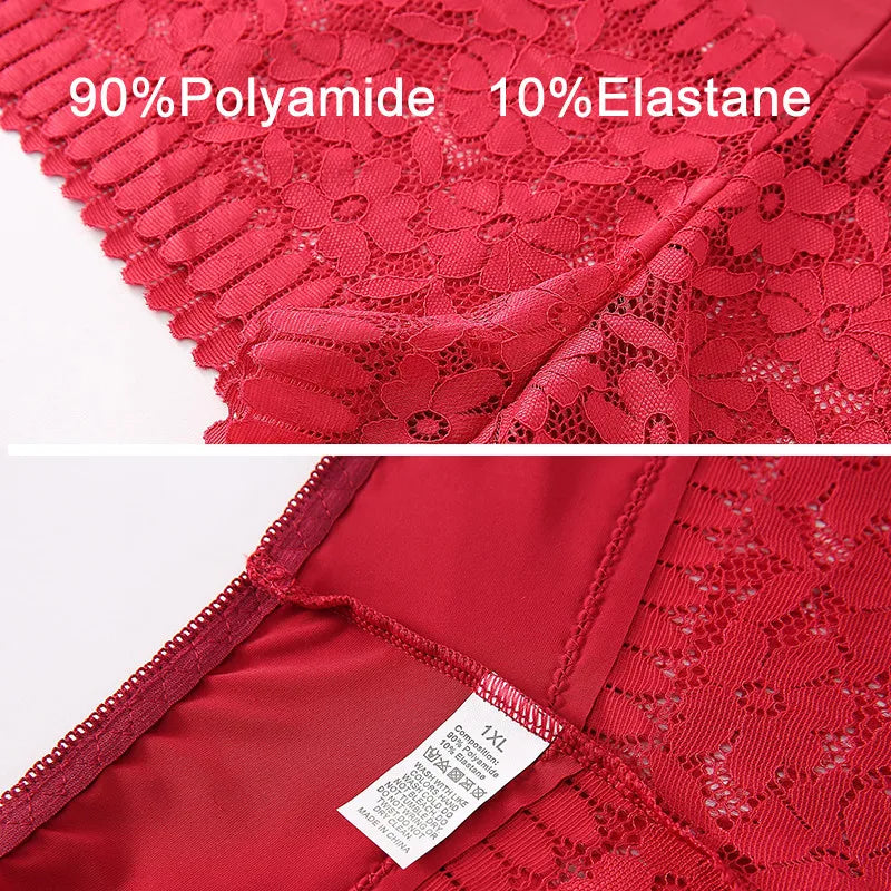 3PCS Women Lingerie Panties Sexy Lace Cheeky Plus Size High-waist Panties Female Briefs Ladies Seamless Breathable Underwear