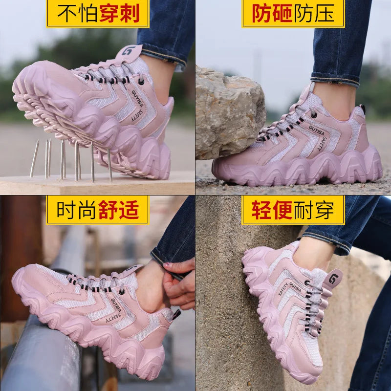 New work shoes for all seasons, lightweight, anti smashing, anti stab, anti slip, construction site safety protection shoes