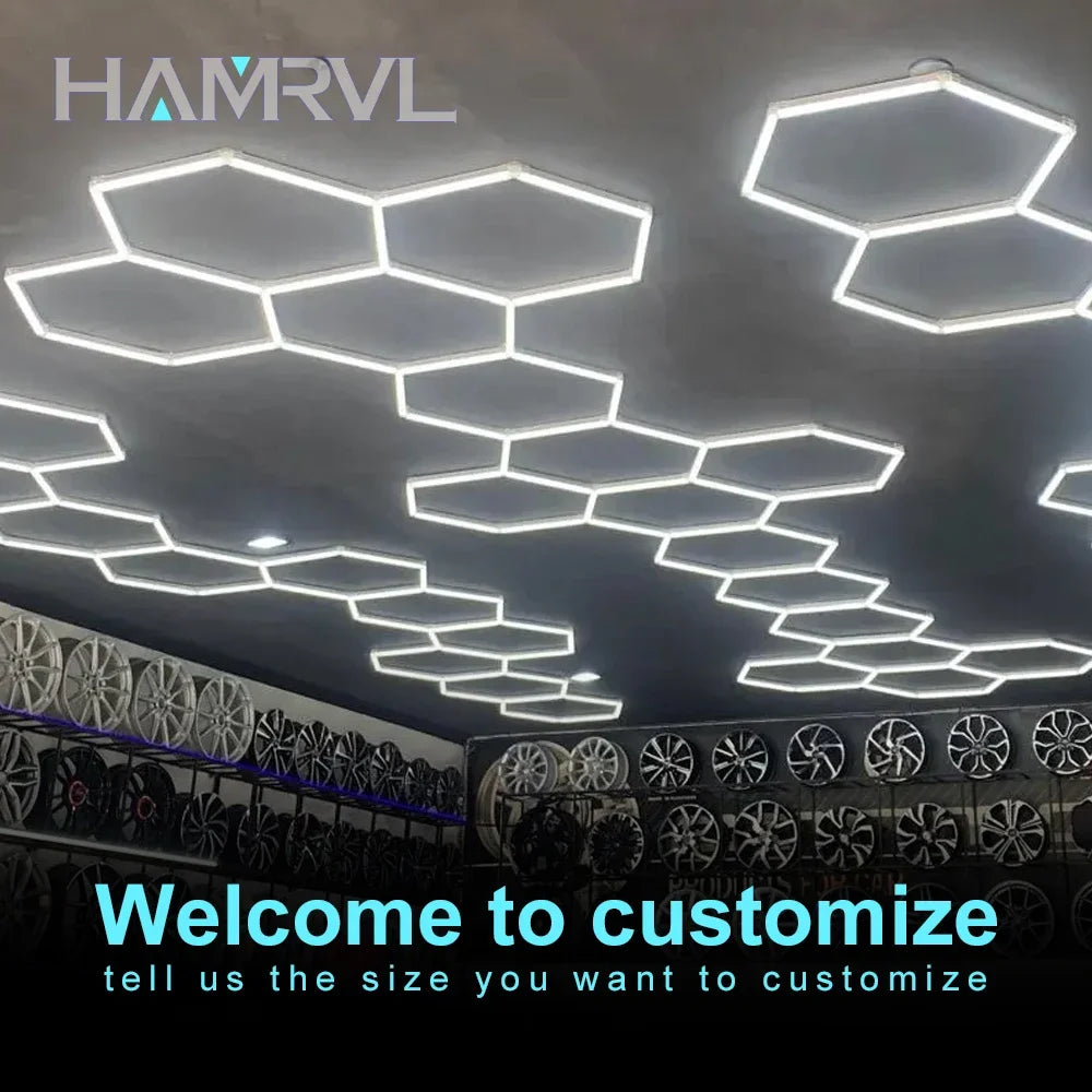 LED Hexagon Connector Cable DIY for Honeycomb Lamp AC110V-240V Barbershop Esports Workshop Garage 4S Car surface Lighting