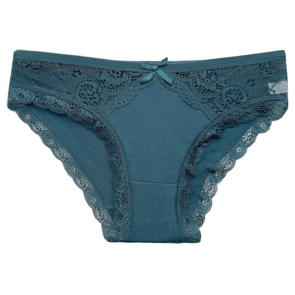 5 PCS/SET New Arrival Low Rise Ladies Sexy Lace Panty Underpants Panties For Women Lingerie Cotton Briefs