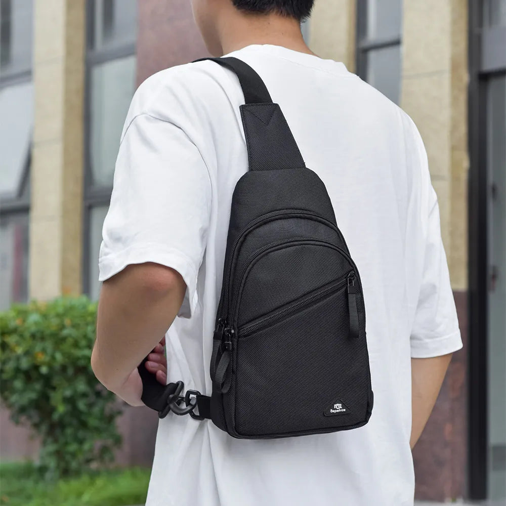 Chest Bag Men's Single Shoulder Crossbody Bag Large Capacity Oxford Cloth Outdoor Travel Backpack Men's Chest Bag