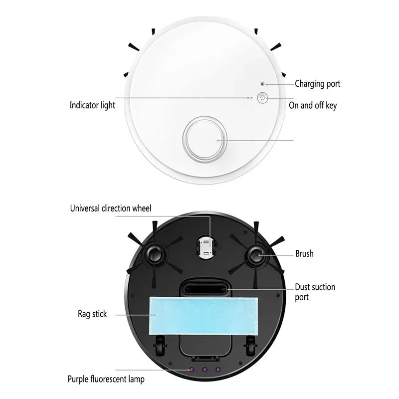 2025 New Automatic Robot Vacuum Cleaner 3in1 Smart Wireless Sweeping Wet And Dry Ultra-thin Cleaning Machine Mopping Smart Home