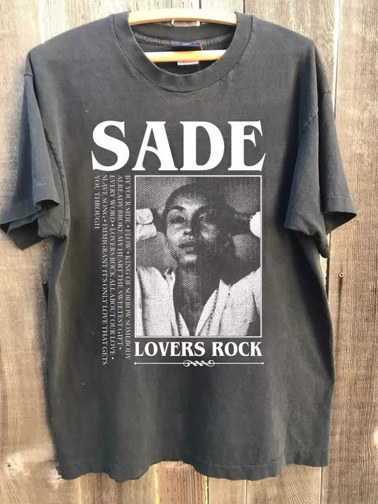 Sade Lovers Rock Album Charcoal Short Sleeve Unisex T-Shirt Summer New Men's Women's Cotton Short Sleeve Top