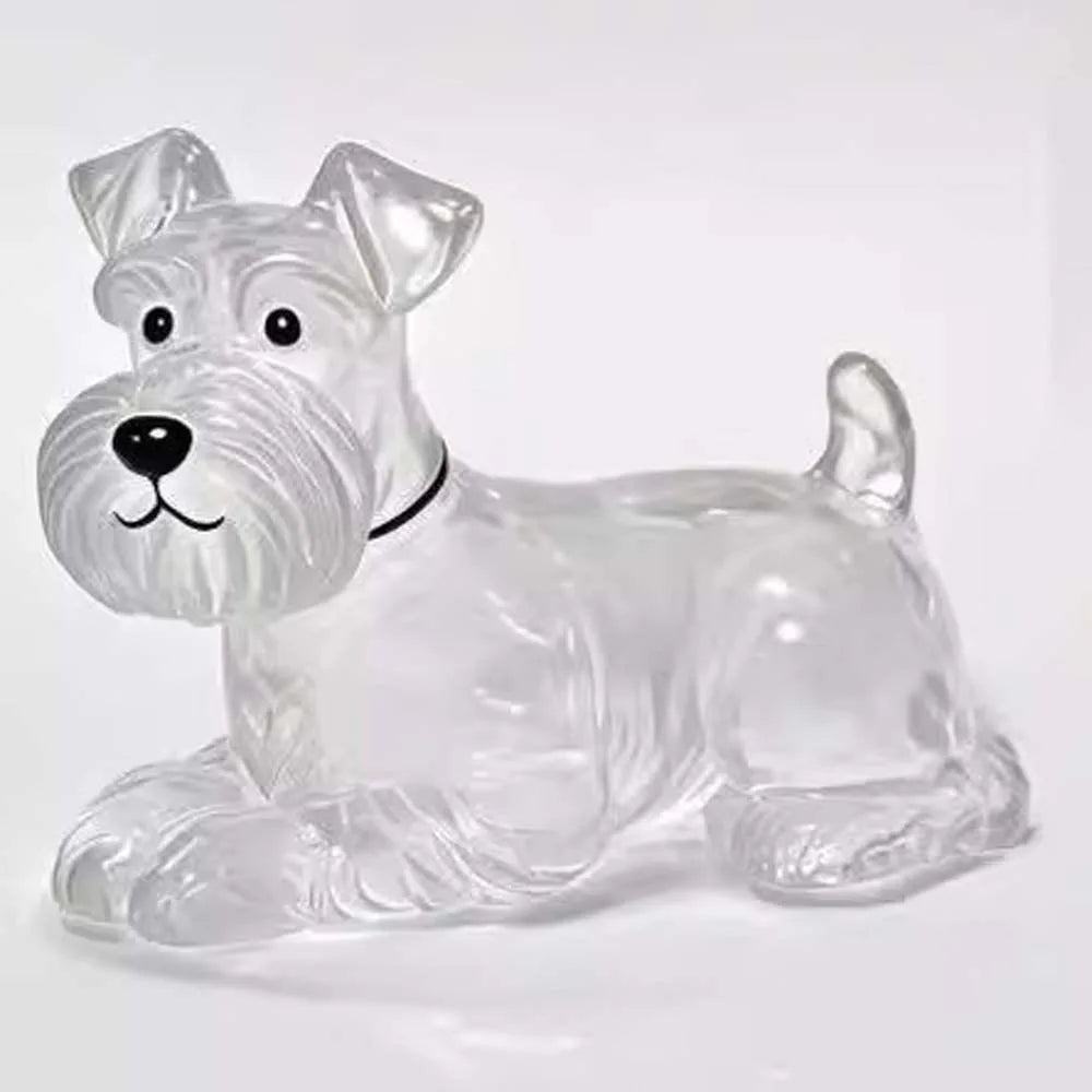 Cartoon Dog Shape Dog Hair Storage Box Transparent Hair Grooming Pet Hair Keychain DIY Handmade Keyring Puppy Pendants Backpack