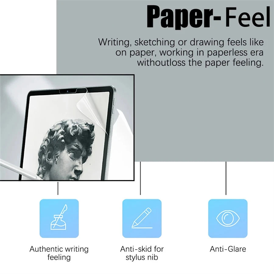 3Pcs Paper Feel Like Screen Protector For ipad Air 11 Pro 13 2024 10th 9th Generation 8 7 6 Air 5 4 Pro 11 12.9 10.5 No Glass