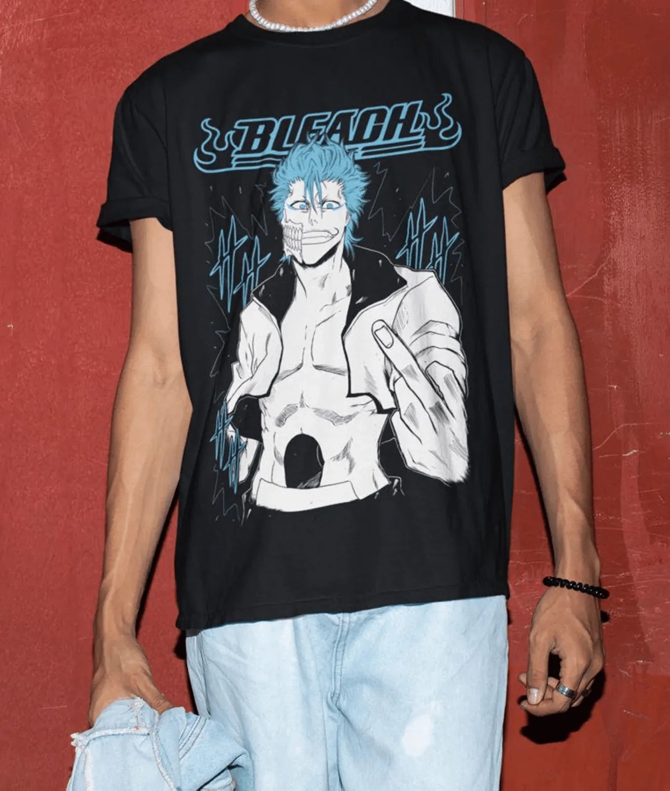 Bleach Ichigo Kurosaki T-shirt Manga Strip Horror Anime Gift Shirt Tee All Size