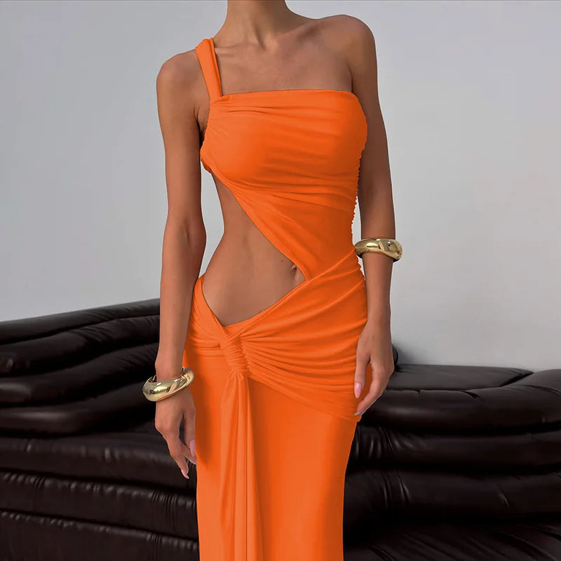 Ladies Summer Elegant Evening Party Dress For Women Sleeveless Backless Hollow Out Sexy Long Dresses Woman Birthday Clubwear