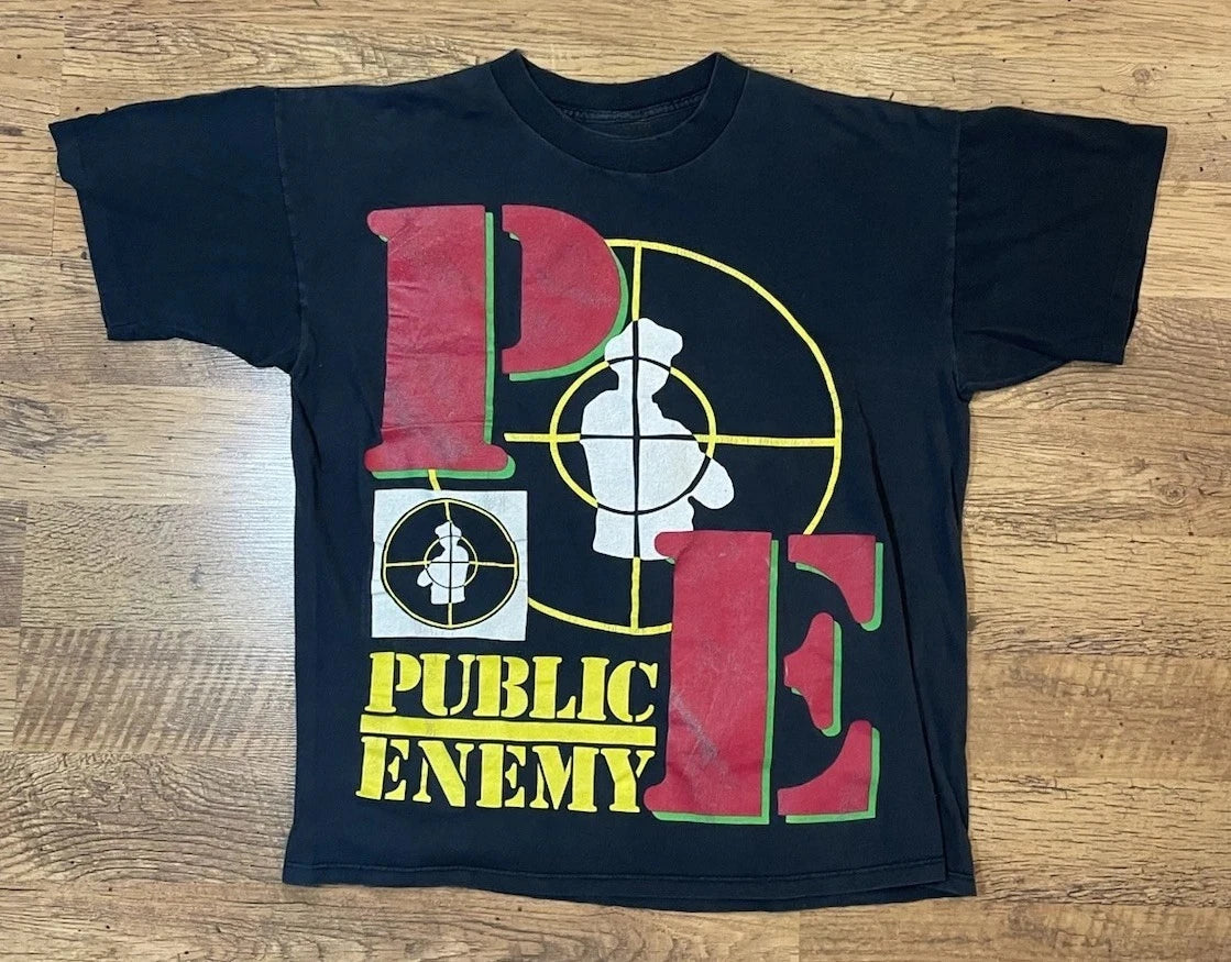 Summer New VTG Public Enemy What Side You on Shirt 1994 Single Pin Tour Men and Women Cotton Fashion Short Sleeve Top