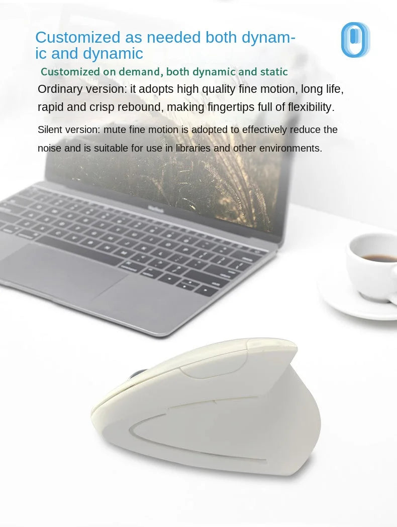 Original ihoyi Wireless Mouse Vertical Wired USB Mouse Ergonomic Luminous 2.4G Mute Photoelectric Bluetooth Game Mouse