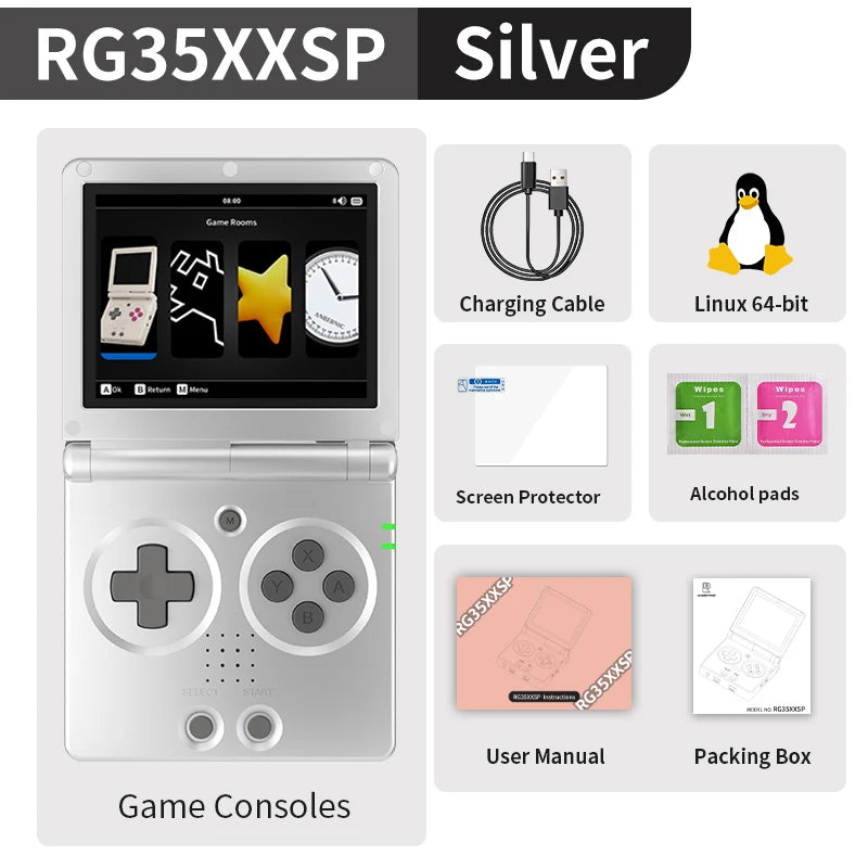 ANBERNIC RG35XXSP Retro Flip Handheld Game Console 3.5" IPS Screen Linux H700 Video Game Player Support Streaming WIFI Bluetooth