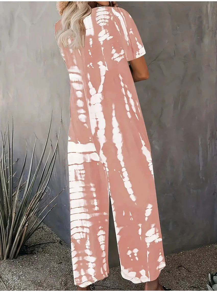 Plus Size 0XL-5XL Summer Rompers Overalls Women's Solid Color Jumpsuit with Pockets Casual Fashion Short Sleeve Jumpsuits