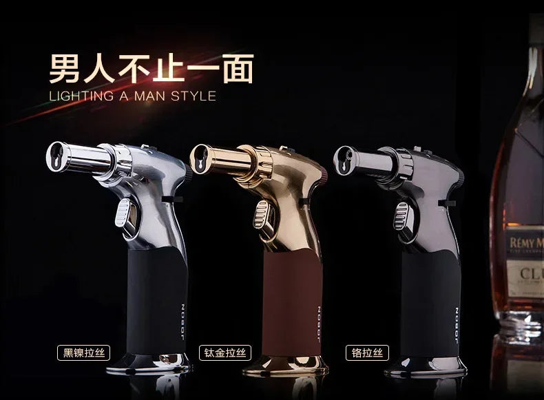 JOBON Metal Creative Double Fires Gas Torch Lighter Jet Flame Switching Open Flame Safety Lock Switch BBQ Cigar Lighters Smoking