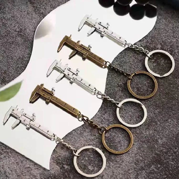 New Fashion Car Key Mini Vernier Caliper Portable 0-40mm keychain Measuring Gauging Tools Car Turbo key Chain Ring Ruler Caliper