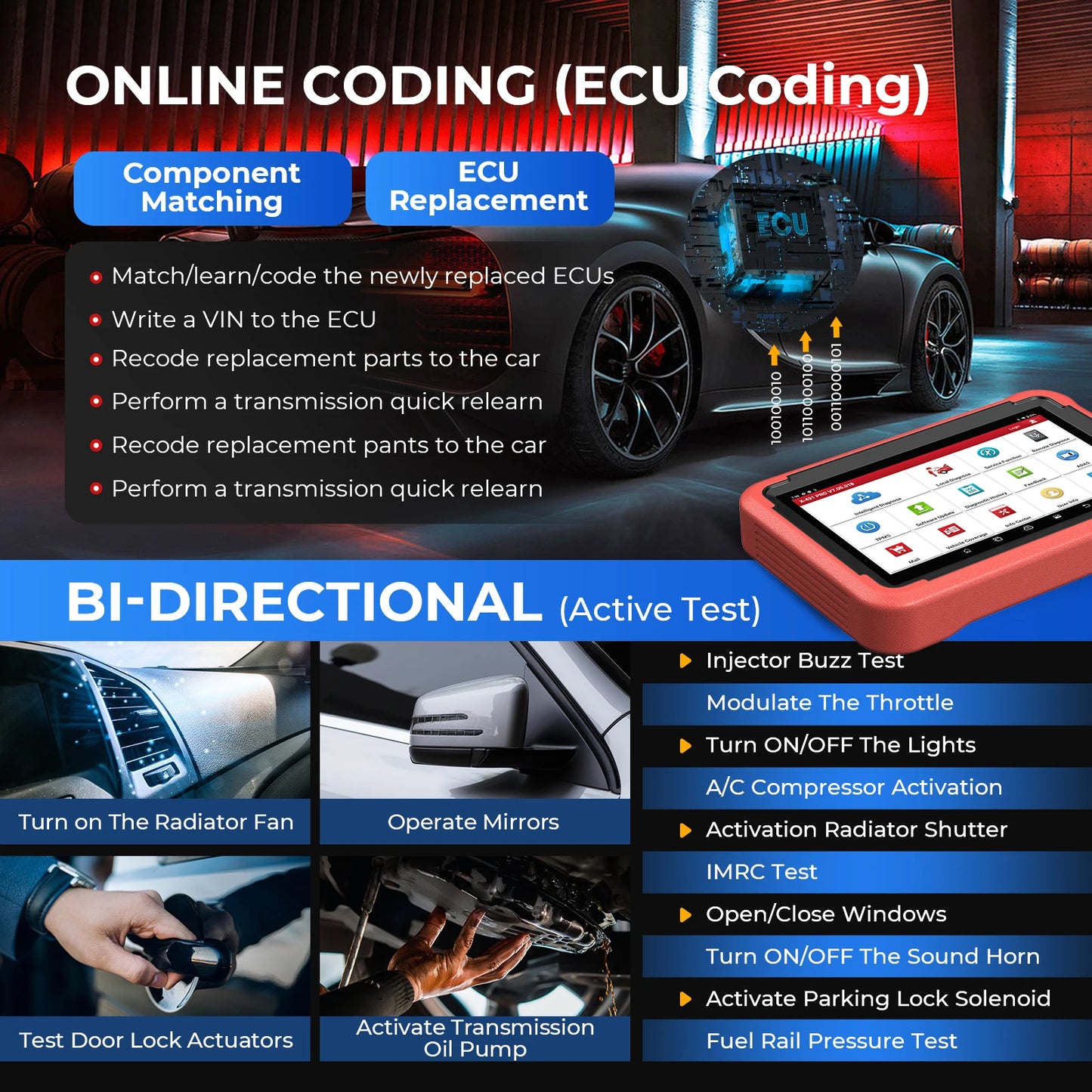 LAUNCH X431 PROS V5.0 Car Diagnostic Tools Automotive OBDII Scan Tool Auto Scanner OBD2 ECU Coding pk X431 V plus