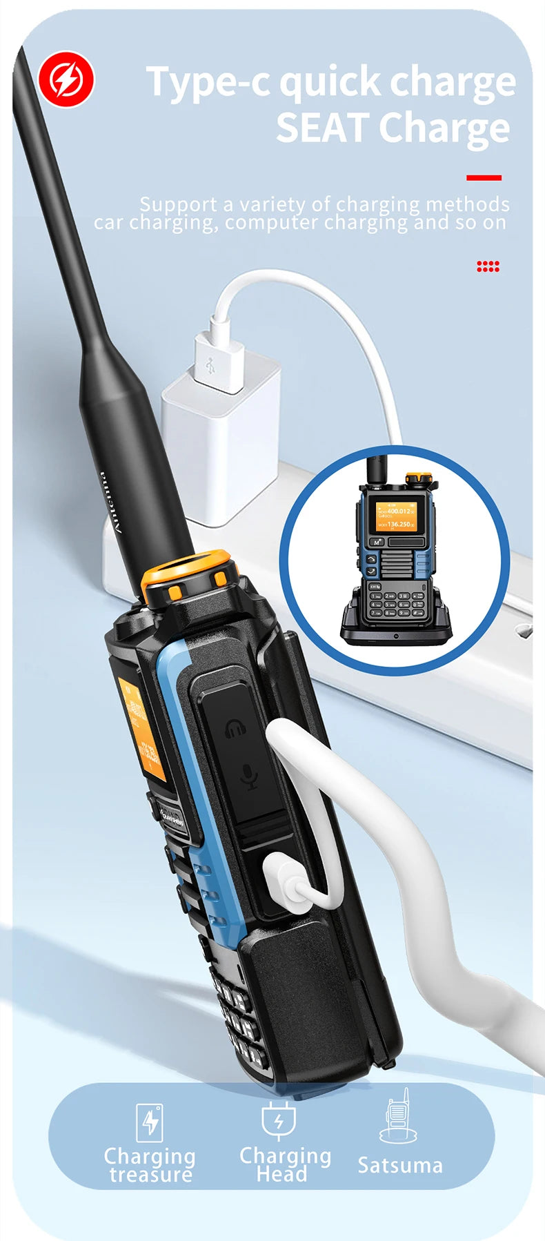 Quansheng UV-K6 Upgrade UV-K5 (99) Interphone 5W Air Band Radio Tyep C Charging UHF VHF DTMF FM Scrambler NOAA Wireless Frequenc
