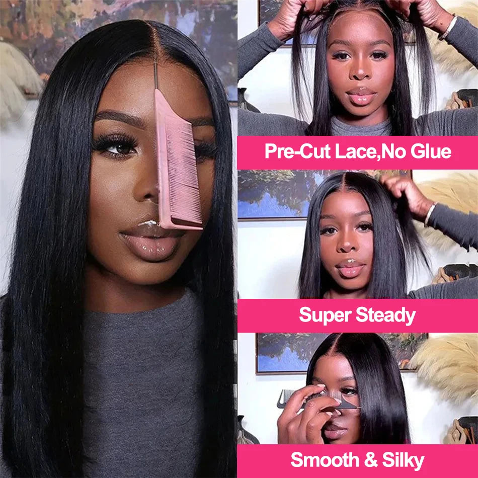 Bone Straight 13x4 HD Lace Front Human Hair Wigs Brazilian Remy Frontal Wig 5x5 Glueless Wigs Human Hair Ready To Wear For Women