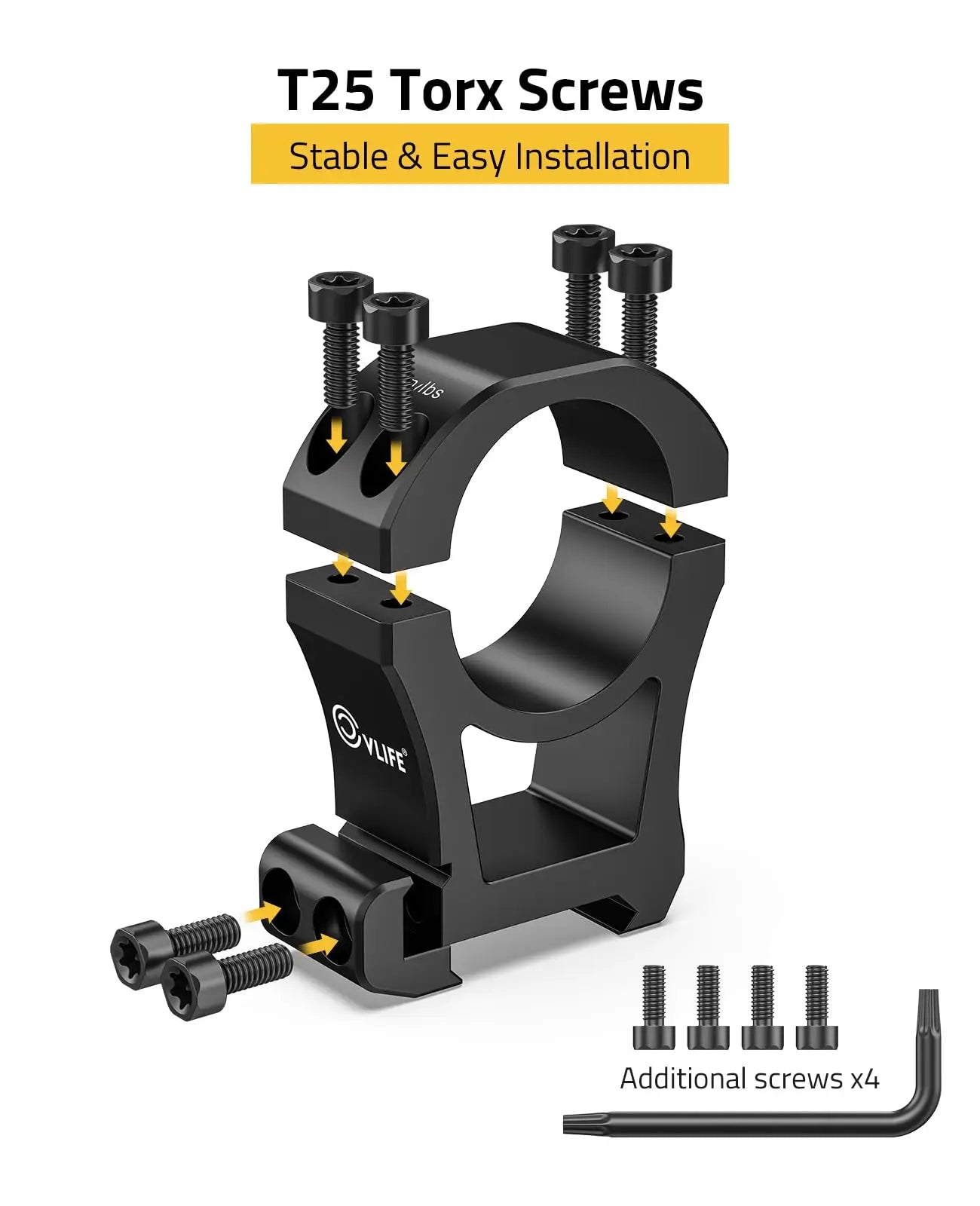 CVLIFE Rifle Scope Rings Mount 30mm Diameter Tube - Compatible with Picatinny Rails 2 Pieces  0.90" 1.0'' 1.26'' 1.54‘’Heigth