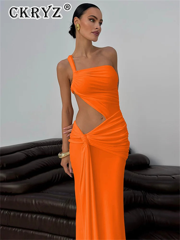 Ladies Summer Elegant Evening Party Dress For Women Sleeveless Backless Hollow Out Sexy Long Dresses Woman Birthday Clubwear