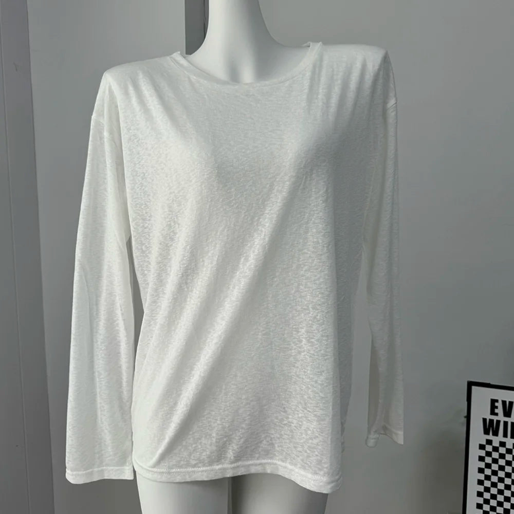 Hirsionsan 2025 Basic soft  T Shirts Women Summer autumn Long Sleeves Loose Bottom Tees Ladies Casual Knitted Soft Woman Tops