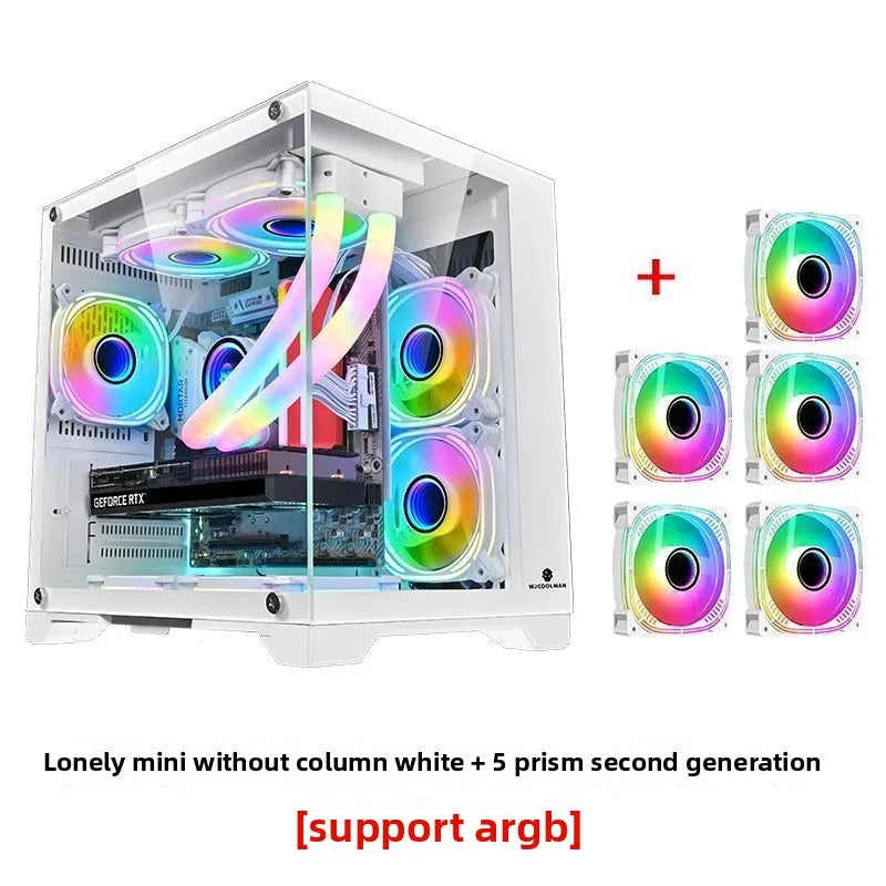 Suitable for Lonely Brave Full-side Transparent White Sea View Room MATX ITX Computer Case 240/360 Water Cooling