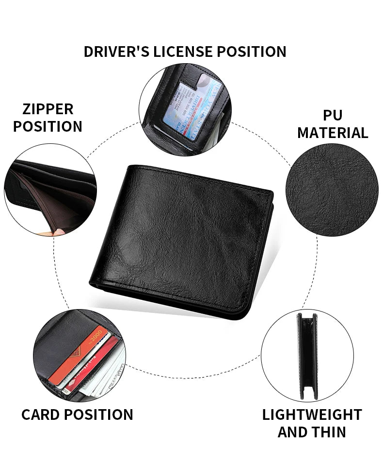 Men's Wallet PU Leather Premium Sense Multi card Slot Business Slim Credit Card ID Card Holder Wallet