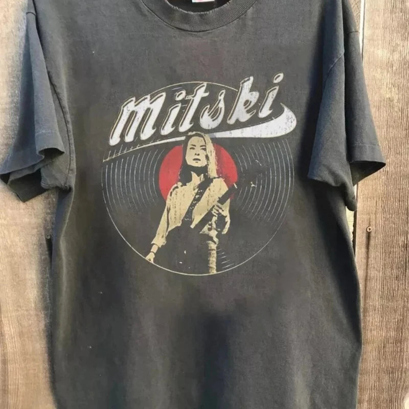 American Vintage Mitski Merch Singer Charcoal Love Album All Unisex T-Shirt Summer New Men's and Women's Fashion Streetwear