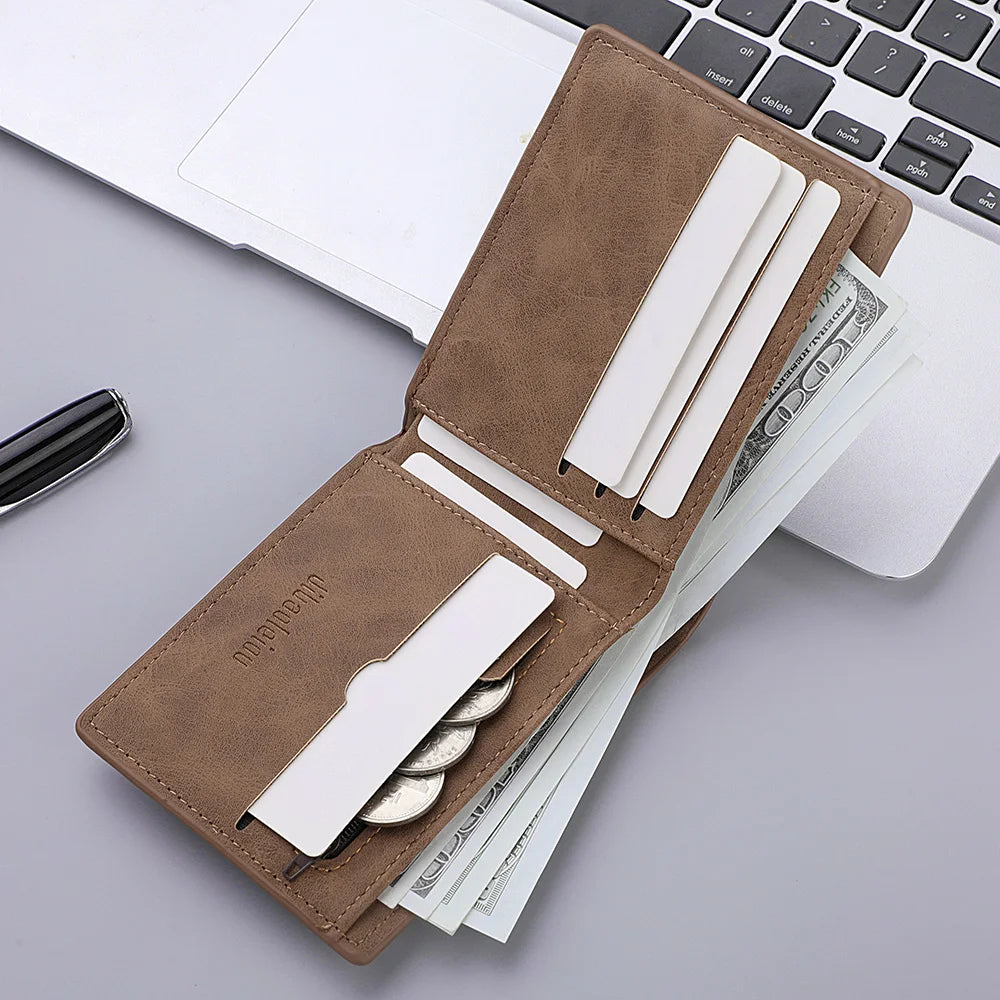 2025 New Wallet for Men, Short Men's Wallet, Dollar Wallet, Zipper Coin Pocket, Ultra-thin Men's Wallet