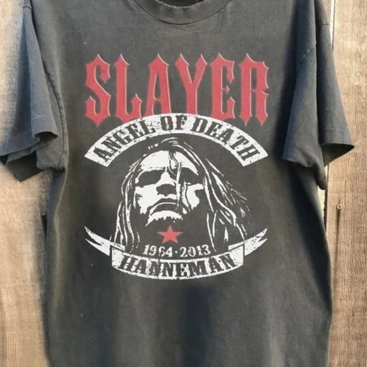 American Killer Graphic Retro Charcoal Neutral Shirt Men's T-Shirt Summer New Retro Men's and Women's Streetwear