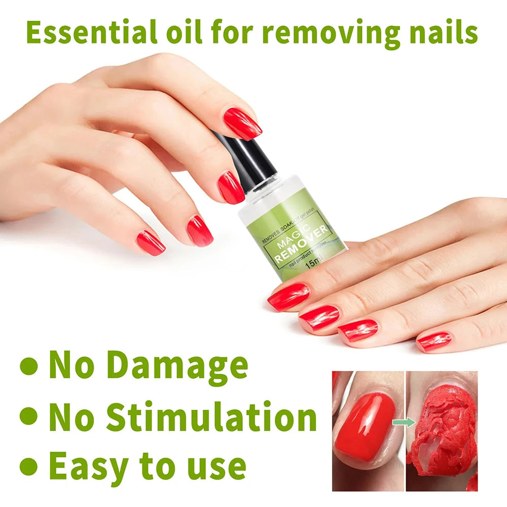 15ML Magic Nail Gel Polish Remover UV Gel Polish Fast Remove Semi Permanent Varnish Soak-Off Polish Cleamer Glue Nails Art Tools