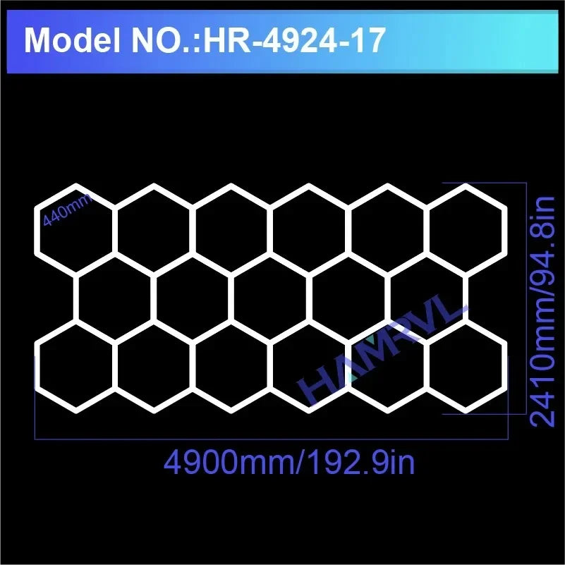 Cutomized Barbershop Hair Salon Led Ceiling Light Hexagon Garage Light Warm/Natural white 3000K 4000K Honeycomb Lighting For Car