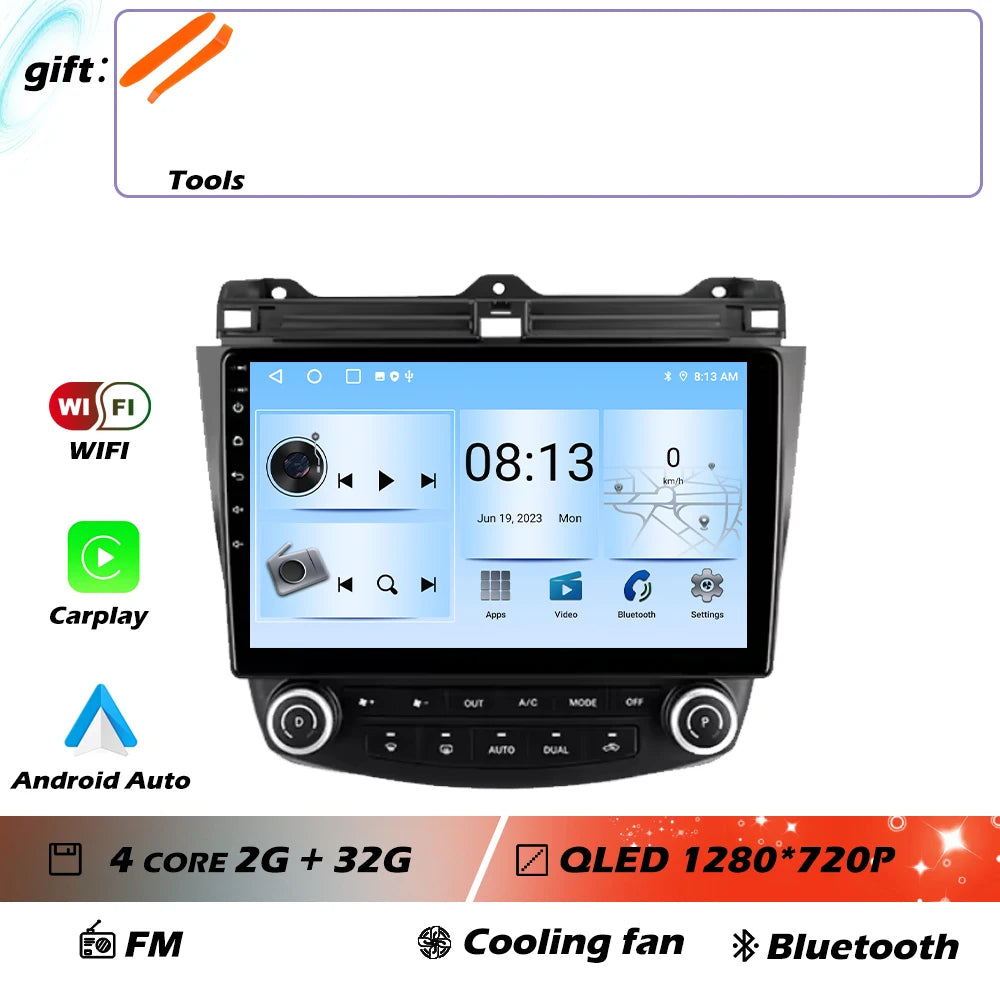 Android OS For Honda Accord 7 CM UC CL 2004 - 2007 Car Radio Navigation 4G WIFI BT No 2 Din DVD GPS CPU Multimedia Player